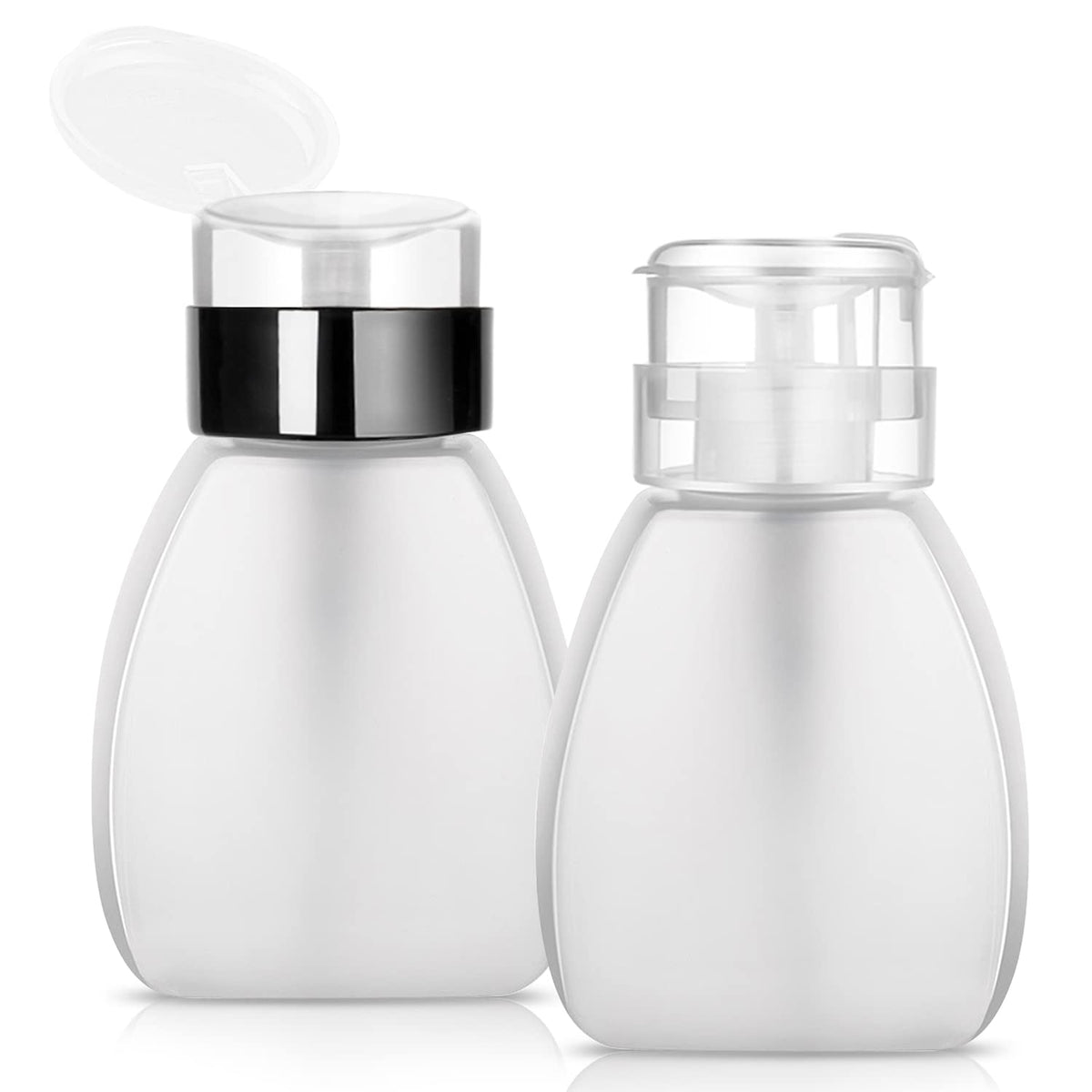 Cositina 2 Pack Translucent Plastic Nail Polish Remover Pump Dispenser Bottles 250Ml