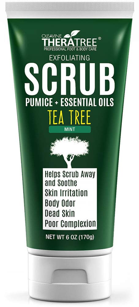 Oleavine Tea Tree Oil Exfoliating Scrub With Bamboo Charcoal & Neem Oil, 6 Fl Oz