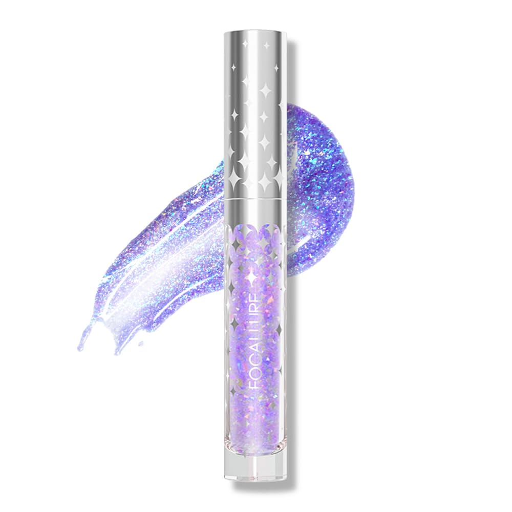 Focallure Glitter Liquid Lipstick - Hydrating, Long Lasting, Sparkly Gloss, 0.07 Fl Oz, Glass Sl