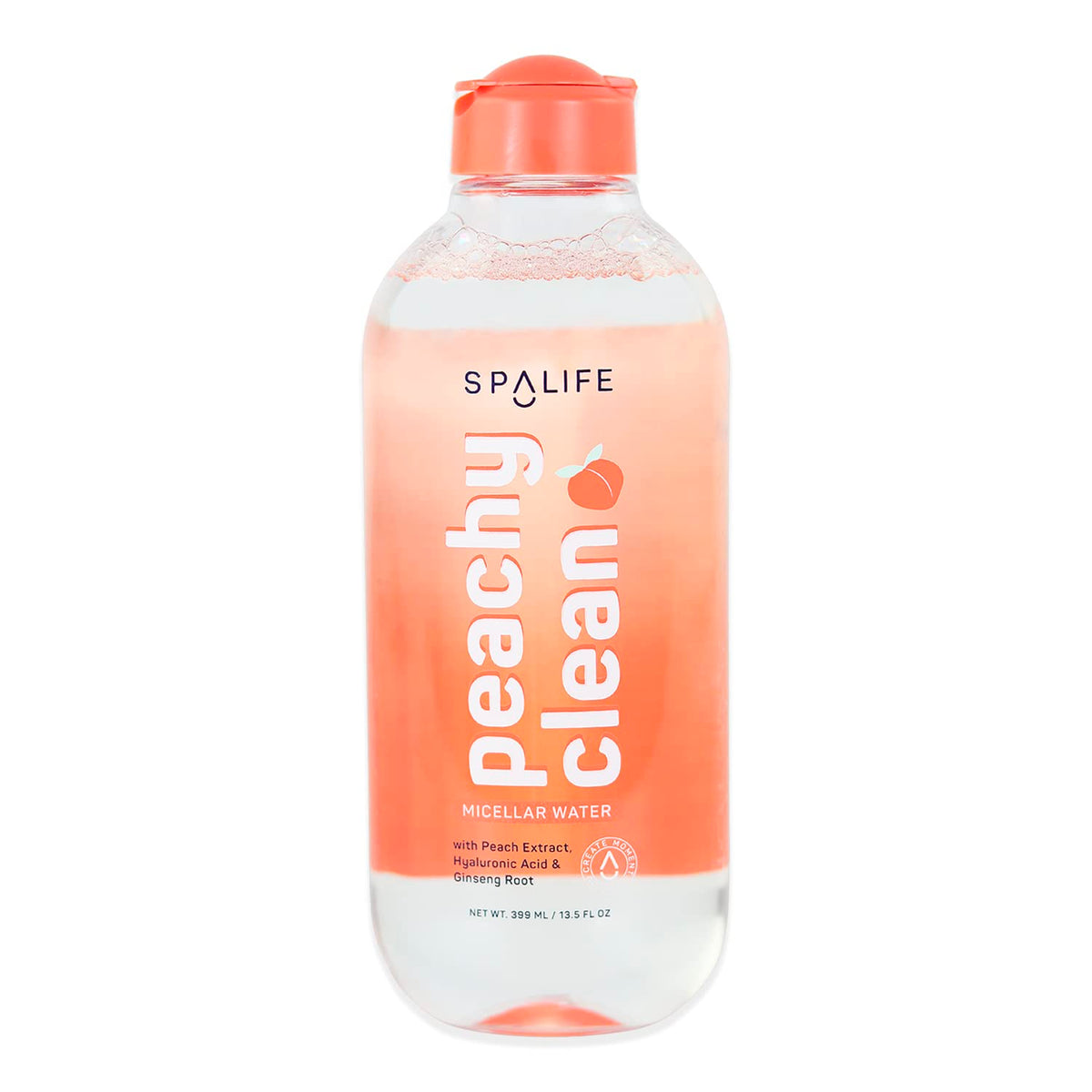 Spalife Peachy Clean Micellar Cleansing Water - 13.5 Fl Oz With Peach Extract & Hyaluronic Acid