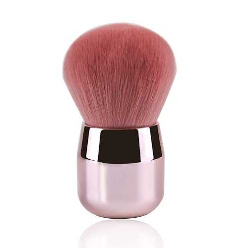 Daubigny Pink Kabuki Brush - Premium Weasel Hair for Flawless Makeup, Blending & Buffing