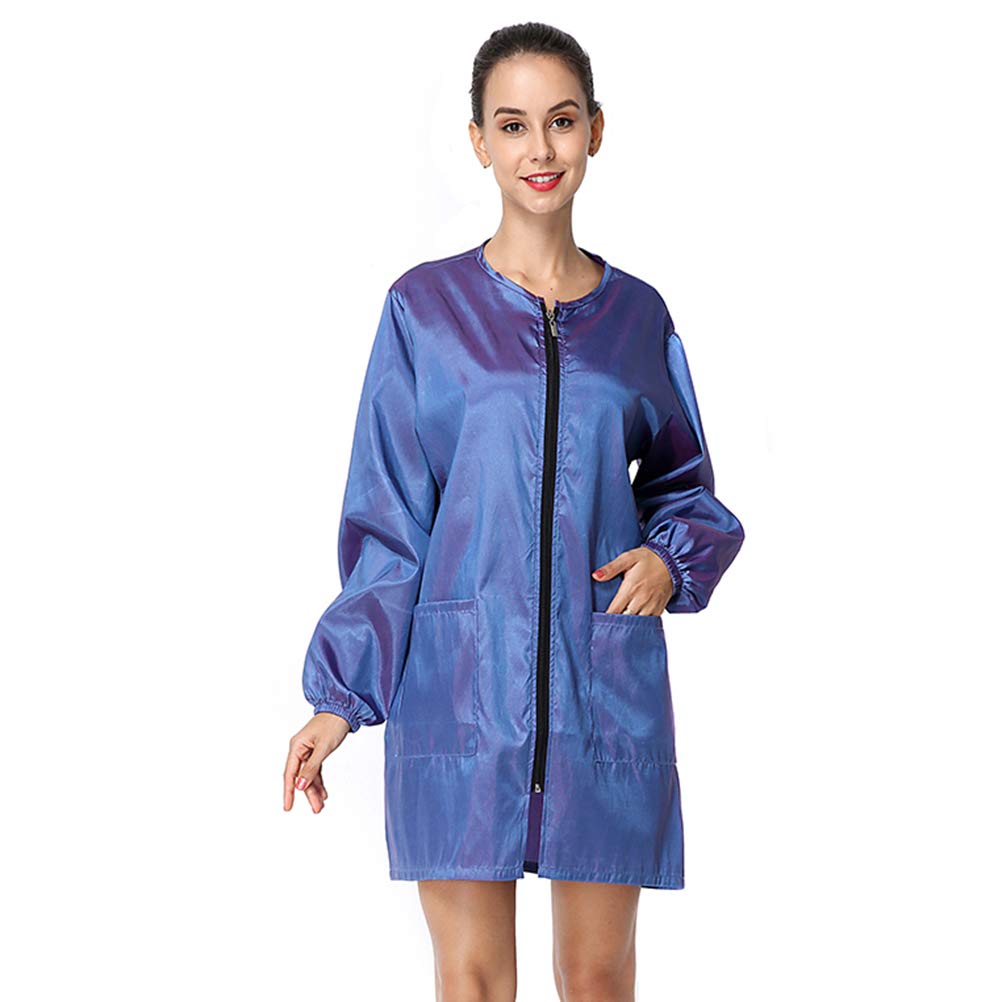 Exttlliy Light Purple Chameleon Fabric Salon Smock - Waterproof Xl Hair Stylist Jacket