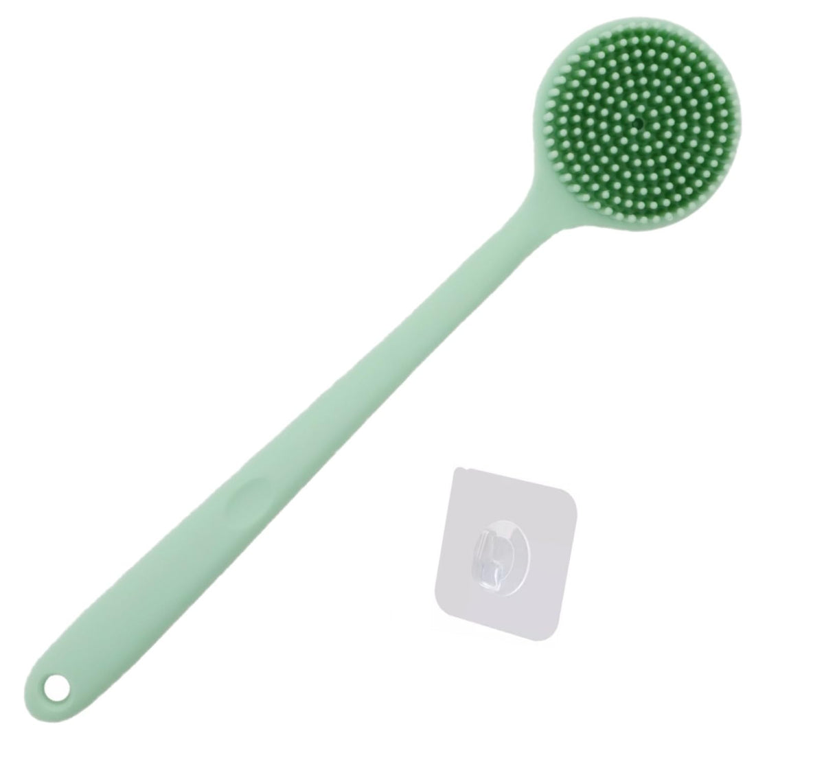 Cinlitek Silicone Body Scrubber - Long Handle Exfoliating Shower Brush For Men, Women & Kids