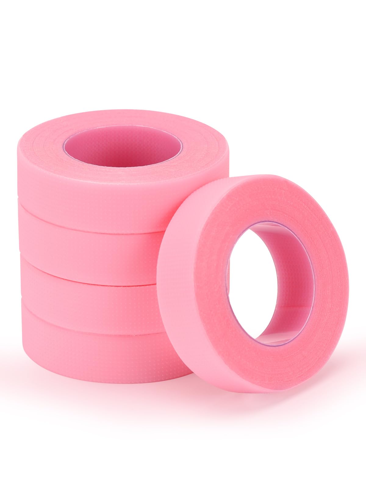 Teoyall Pink Pe Lash Tapes - 5 Rolls, Adhesive Micropore, 9M/10Yd Each For Ey