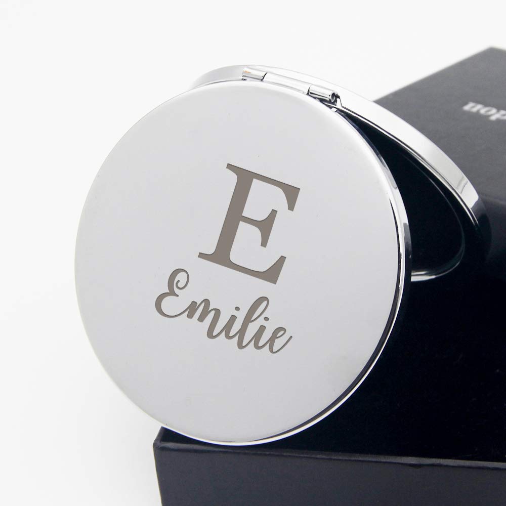 Edsg Personalized Laser Engraved Silver Handheld Mirror - Custom Gift For Women & Girls