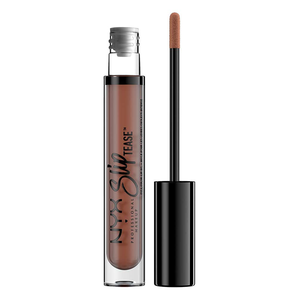 NYX PROFESSIONAL MAKEUP Slip Tease Lip Oil - Beyond Basic Medium Nude, 0.13 Fl Oz