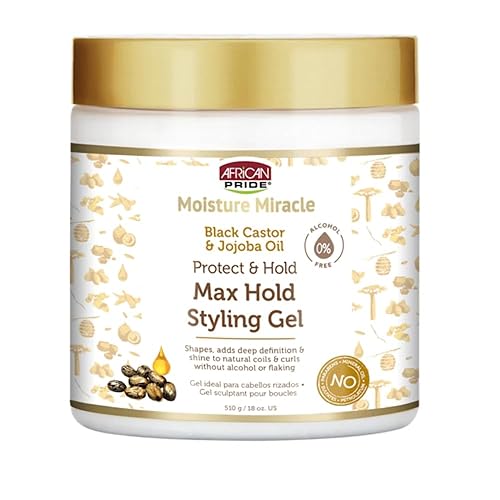 African Pride Moisture Miracle Max Hold Gel, Black Castor Oil & Jojoba, 18 Oz (Pack Of 2)