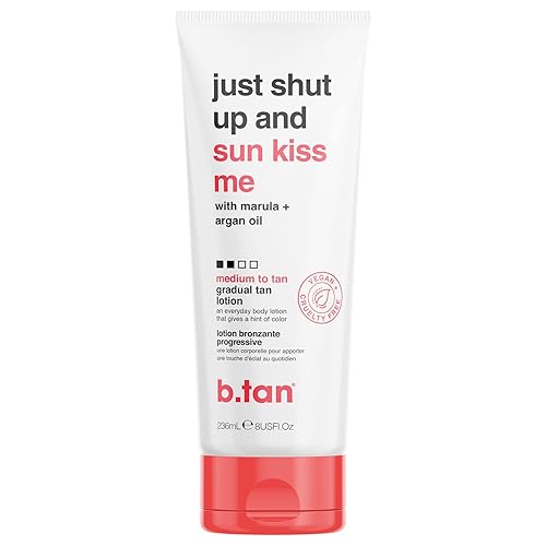 B.TAN Medium Gradual Self Tanning Lotion - Vegan, Paraben Free, 236ml Everyday Glow