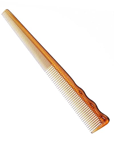 YS Park 234 Short Hair Design Comb - Ultem Plastic, Long, Camel Color, Professional Styling Tool