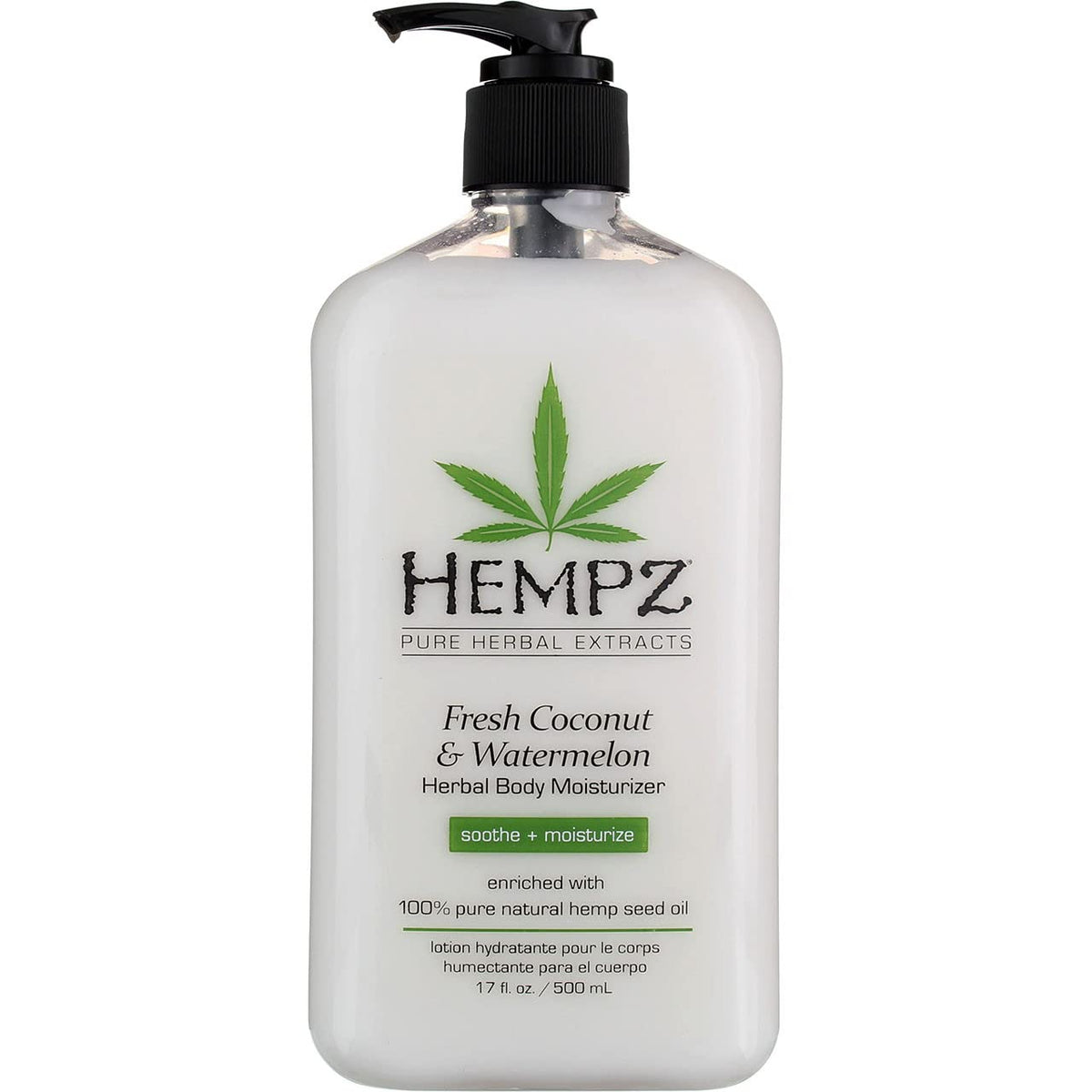 Hempz Herbal Body Moisturizer, Coconut & Watermelon, 17 Ounce, Hydrating Lotion