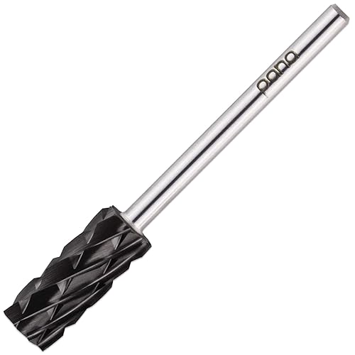 Beauticom Usa Pana Flat Top Nail Drill Bit - 3/32&quot; Shank, Dlc Black, 5X Coarse G