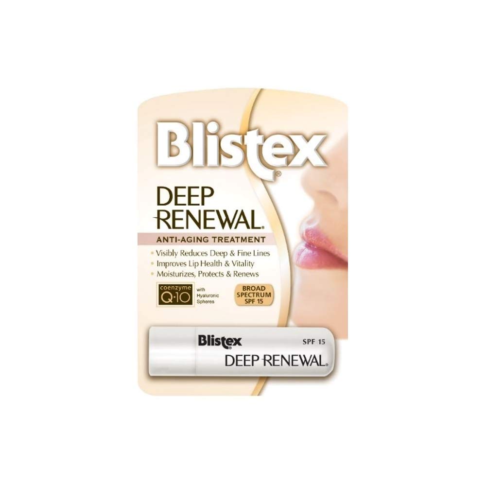 Blistex Deep Renewal Lip Balm With Sunscreen, Clear, 0.13 Oz, Value Pack Of 4