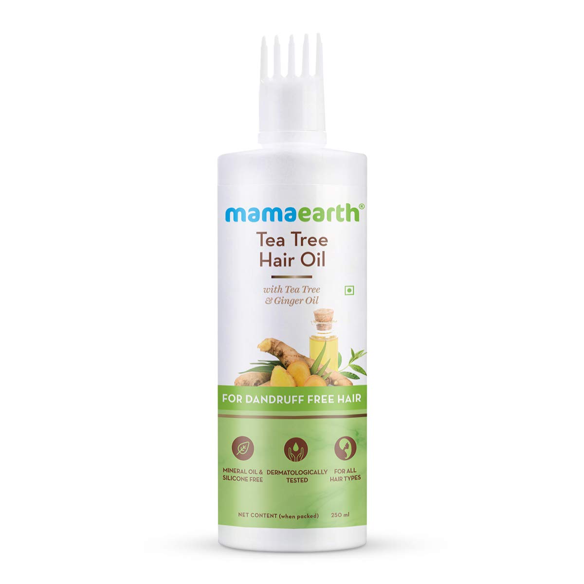 MAMAEARTH Tea Tree & Ginger Anti Dandruff Hair Oil - 8.45 Fl Oz, Soothes Itchy Sc