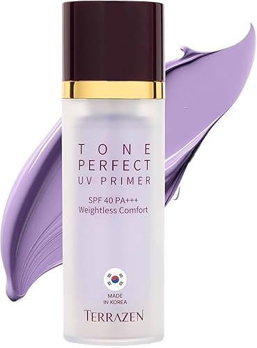 Terrazen Korean Face Primer Spf40 - Purple Tinted, Moisturizing, Anti-Yellow Tone Corrector, 1Oz