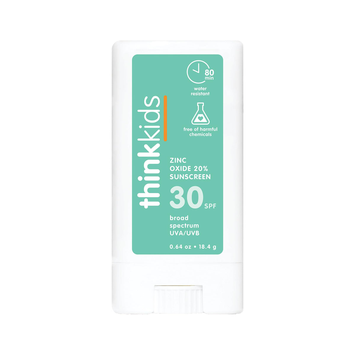 Thinksport Kids Spf 30 Mineral Sunscreen Stick, Water Resistant, Reef Safe, 0.64 Oz