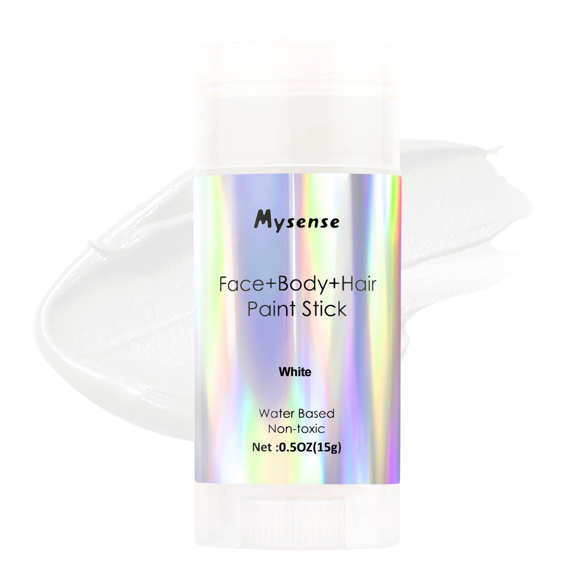 Mysense White Face Body Paint Stick - Washable Clown Makeup For Halloween, Sfx, Cosplay, 0.5Oz