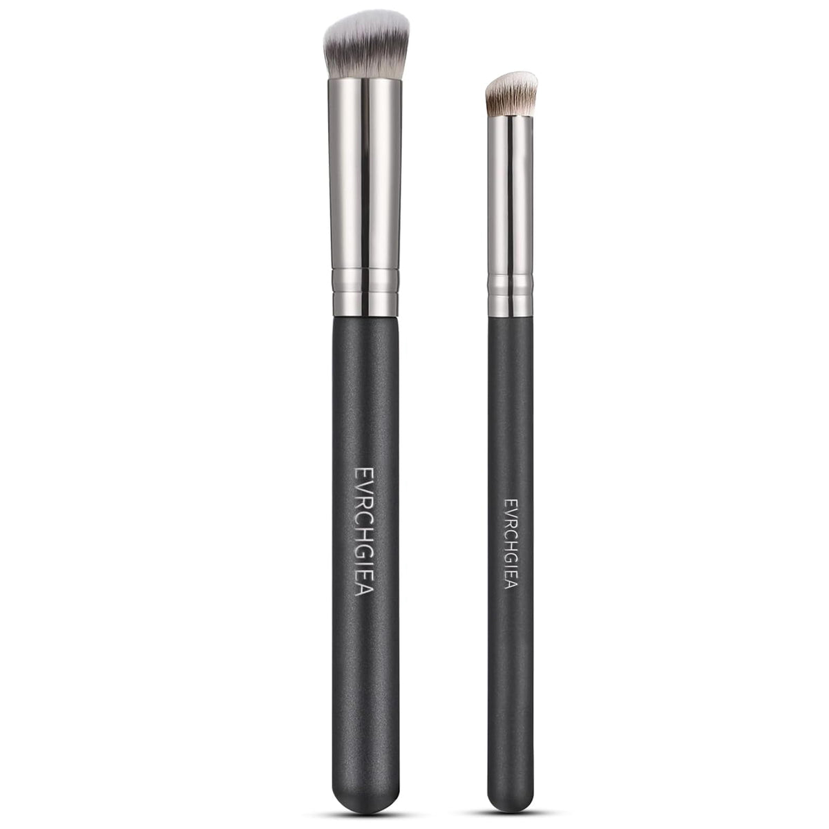 Evrchgiea Angled Flat Concealer Brush Set - 2Pcs Dense Blending Brushes For Foundation & Contour