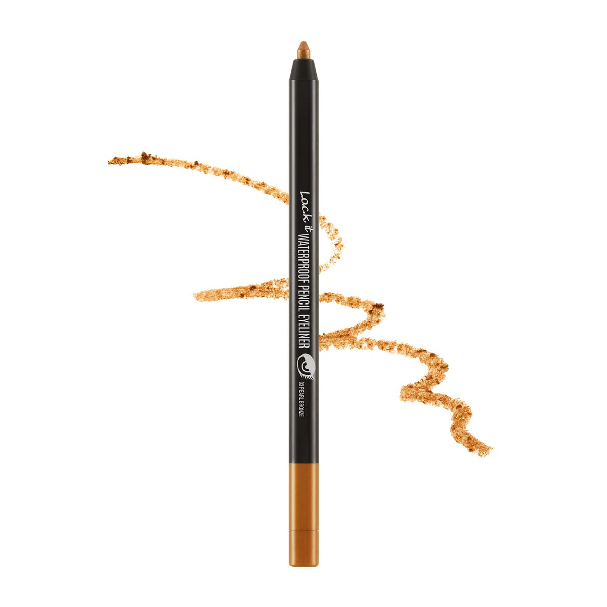 L.O.C.K. Waterproof Pencil Eyeliner 03 Pearl Bronze - Long-Lasting, Smudge-Proof, K-Beauty