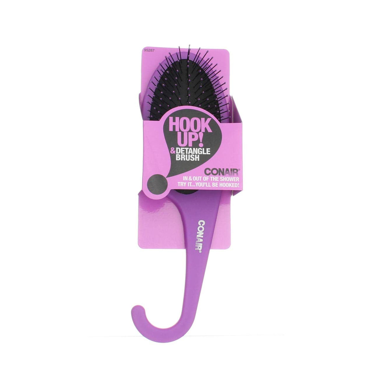 Conair Hook Up Detangling Brush - Blue Rubber, 1 Ounce, Ideal For Smooth, Tangle-Free Hair