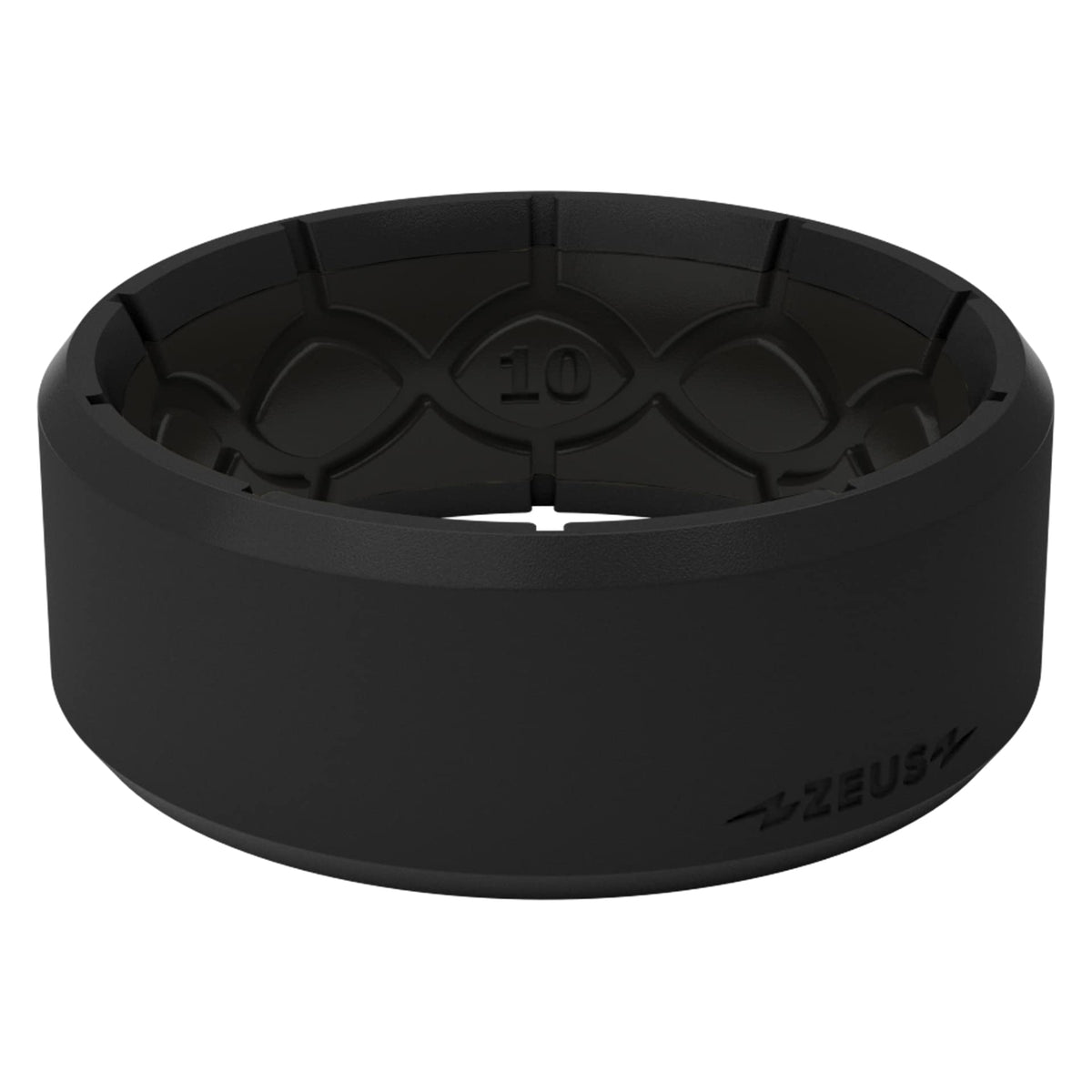 Groove Life Zeus Edge Midnight Black Silicone Wedding Ring For Men, Size 9, Comfort Fit