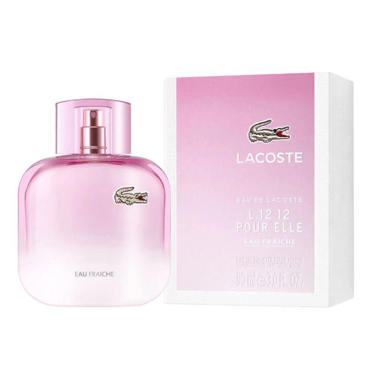 Lacoste L.12.12 Rose Eau Fraiche 90ml - Long Lasting Floral Citrus Fragrance with Grapefruit, Pink Pepper & Blackcurrant Notes