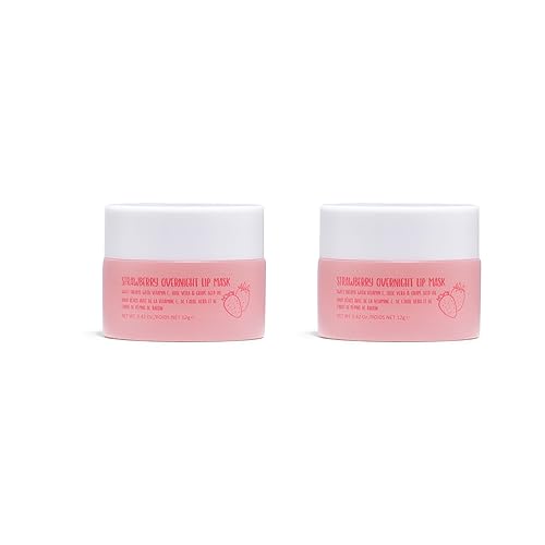 W7 Sweet Dreams Strawberry Lip Mask - 2 Pack with Vitamin E & Aloe Vera for Hydrated Lips