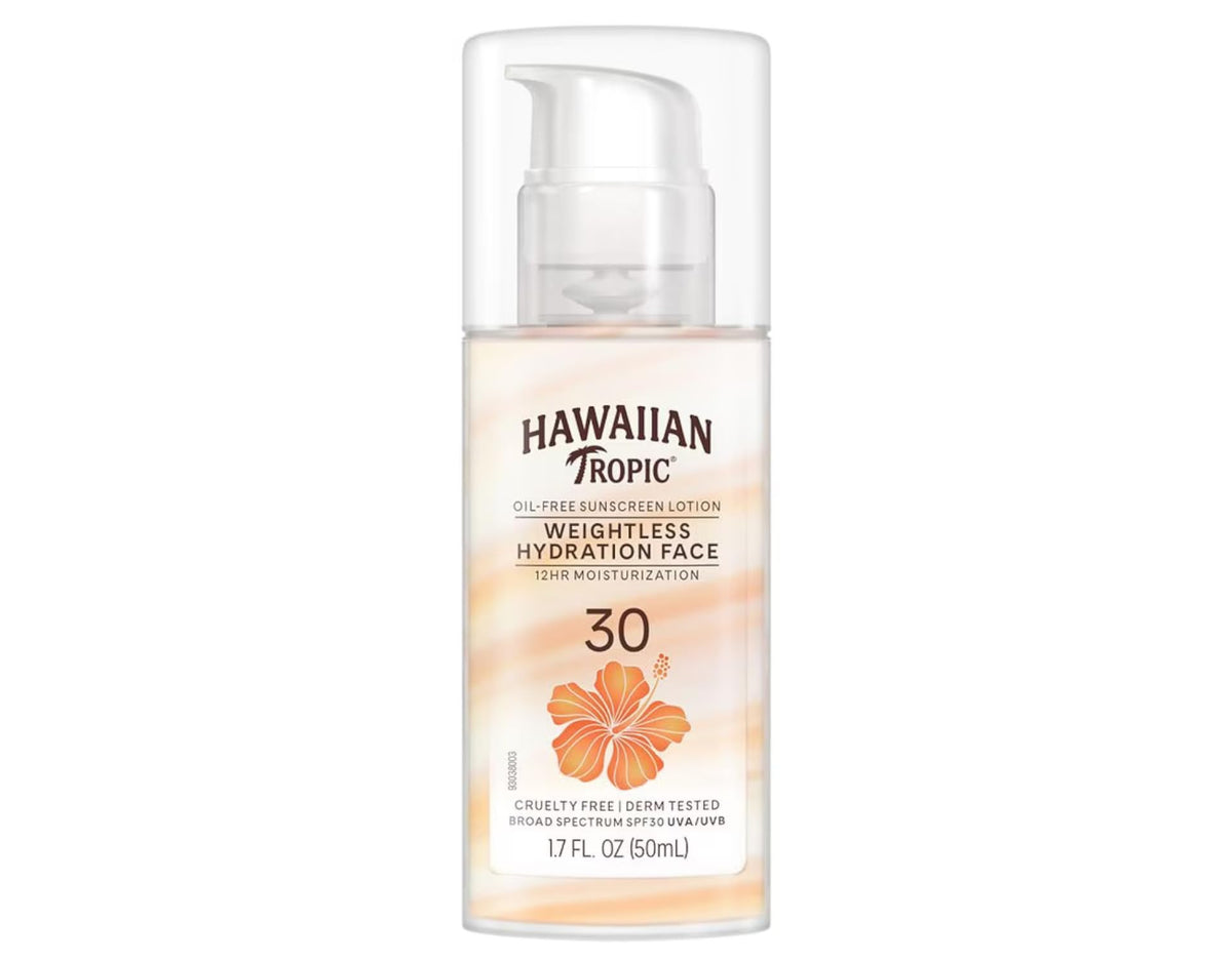 Hawaiian Tropic Weightless Hydration Lotion Sunscreen Spf 30, 1.7Oz (2 Pack) - Travel Size