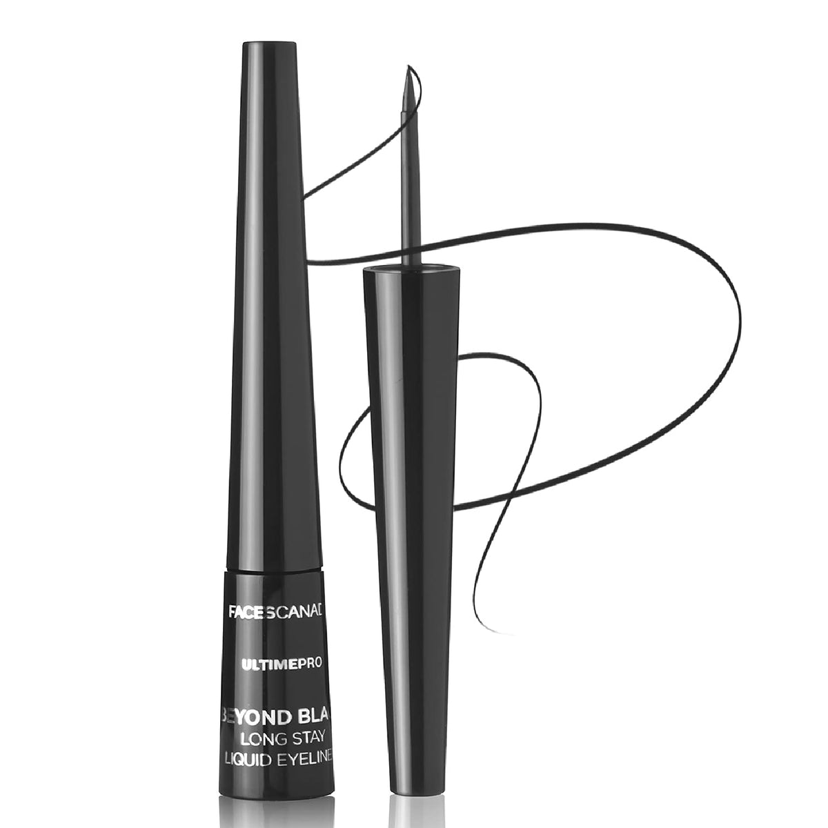 Facescanada Beyond Black Liquid Eye Liner - Waterproof, Smudgeproof, 24Hrs, Vegan, 0.08 Oz