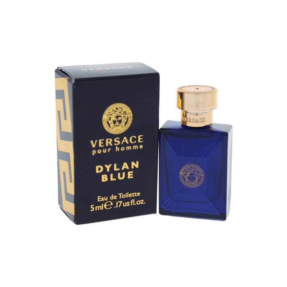 Versace Dylan Blue Mini Eau de Toilette Splash for Men, 0.17 Oz - Fresh, Masculine Scent, Perfect for Travel