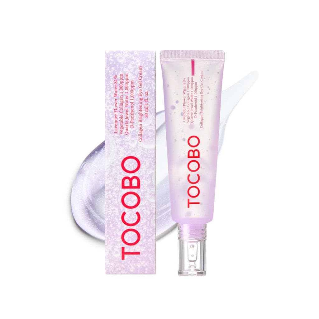 Tocobo Collagen Brightening Eye Gel Cream With Quartz & Lavender Water, Vegan, 1 Oz