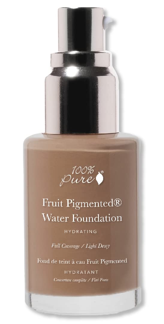 100% Pure Water Foundation - Full Coverage Hydrating Makeup, Neutral 4.0, 1 Fl Oz For Tan Skin