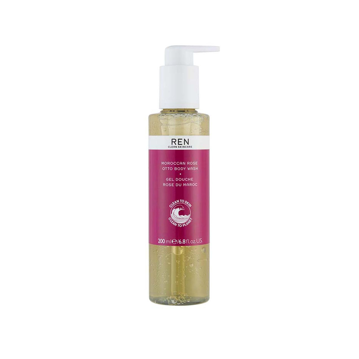 Ren Clean Skincare Moroccan Rose Otto Body Wash, 200 Ml - Nourishing & Hydrating Body Cleanser