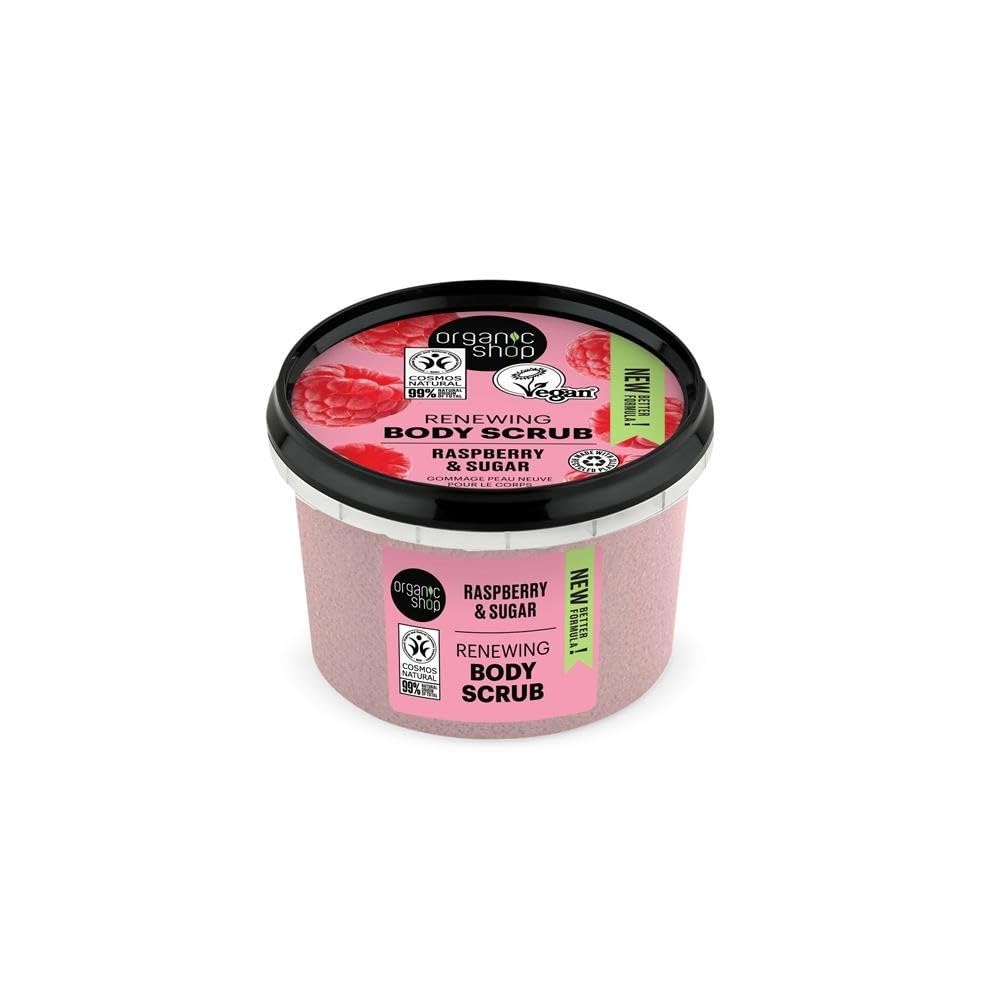 Organic Shop Raspberry Cream & Sugar Body Scrub, 250Ml - Natural Exfoliating Treatment