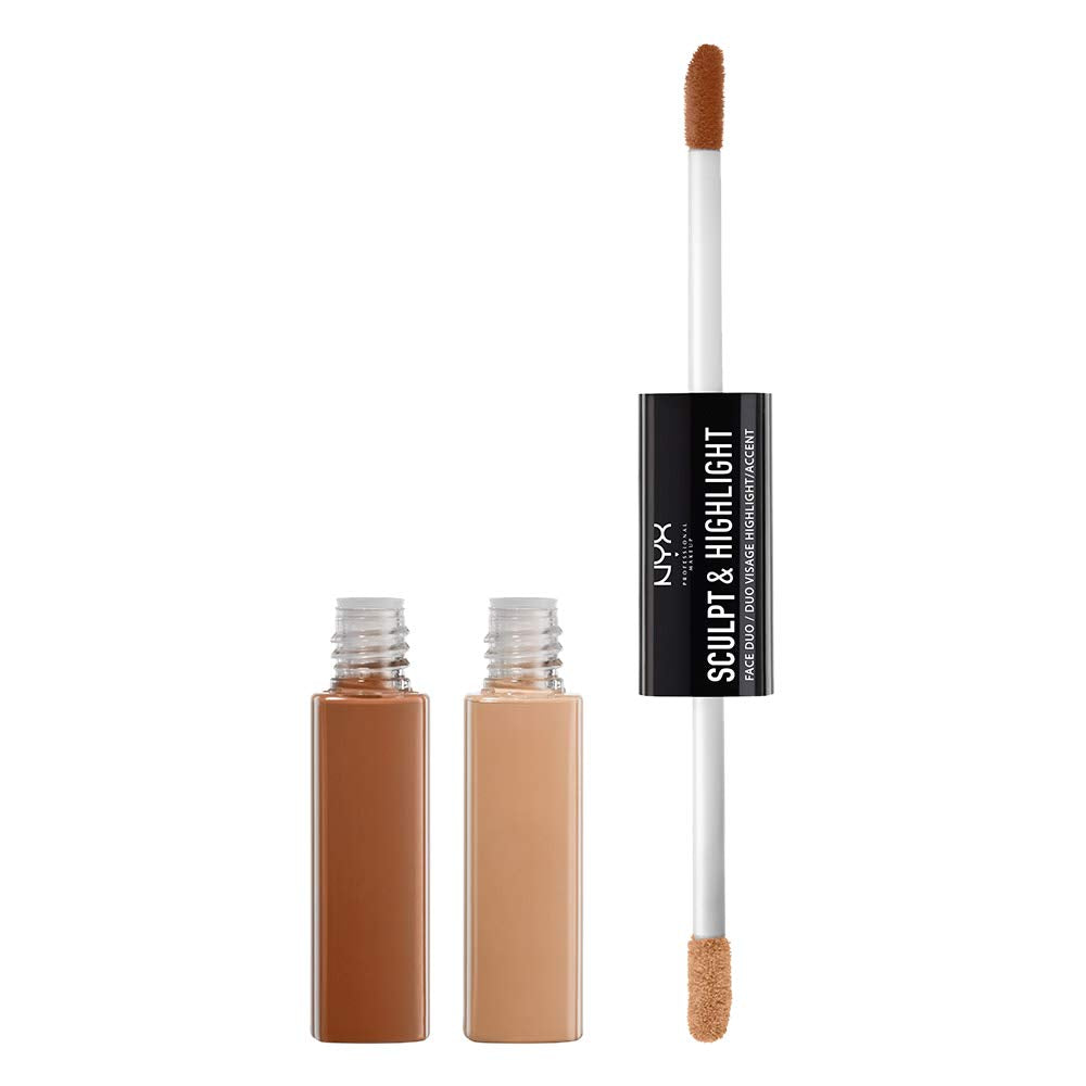 Nyx Professional Makeup Sculpt & Highlight Face Duo, Caramel Vanilla, 0.17 Oz