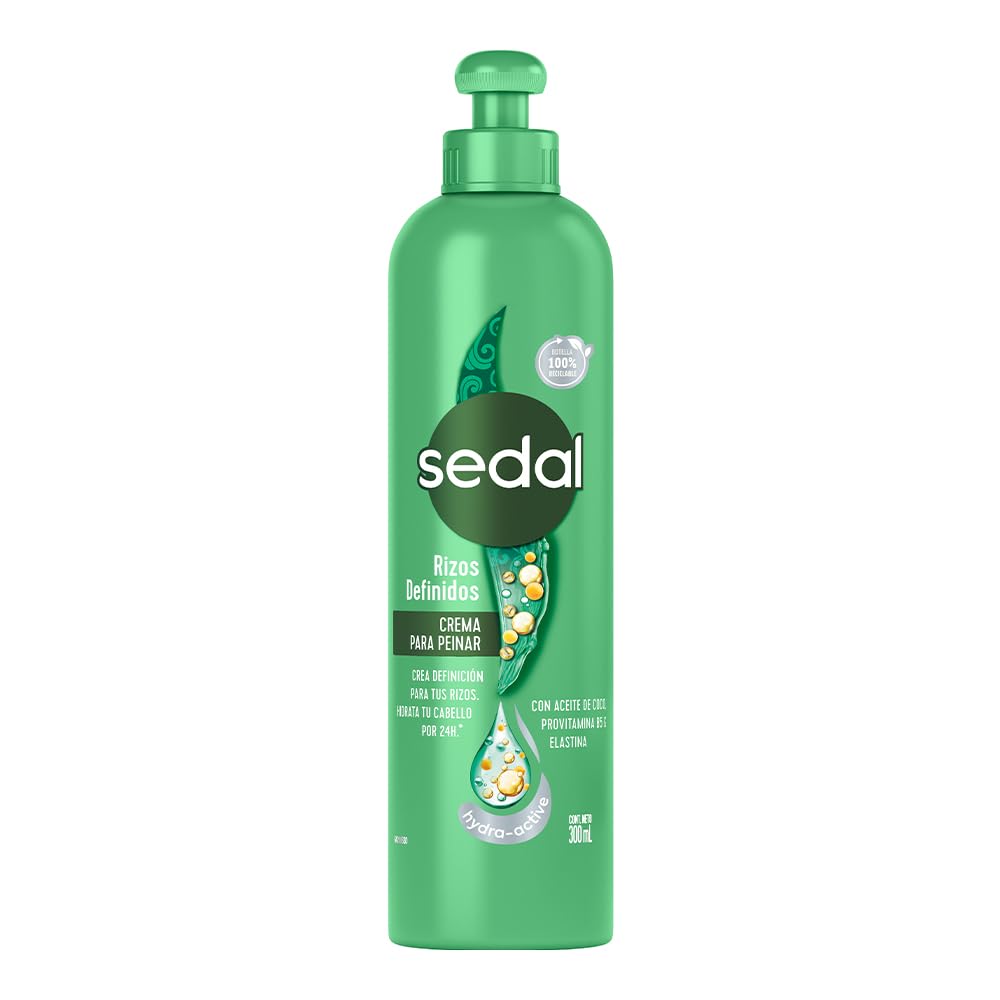 Sedal Rizos Definidos Styling Cream, 300 Ml - Define Curls, Frizz Control, 10.14 Fl Oz