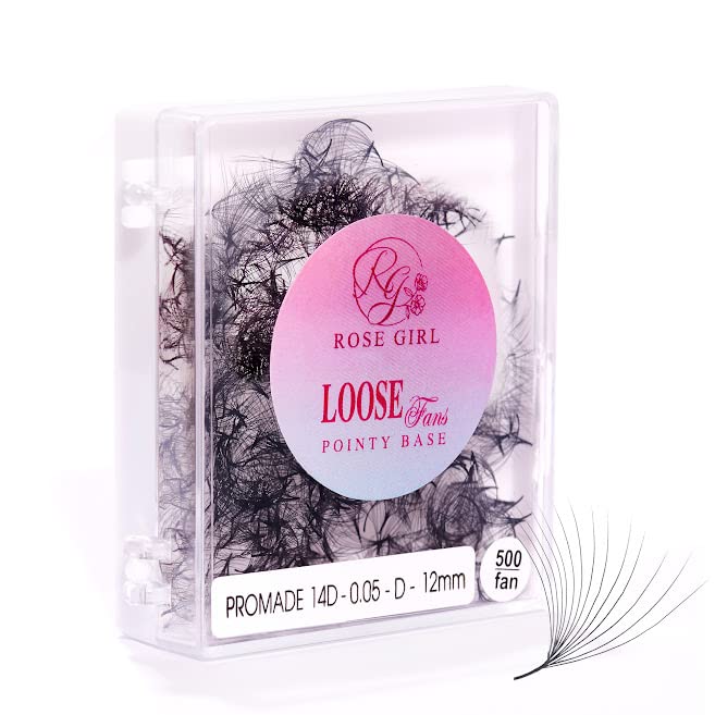 ROSE GIRL 14D 10mm Handmade Volume Eyelashes - C/D Curl, 0.03-0.1