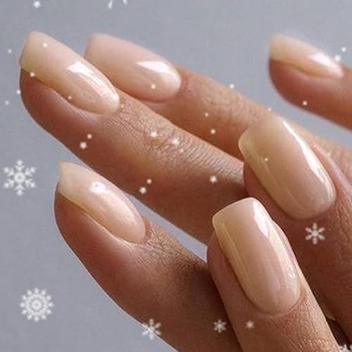 GLAMERMAID Silver Glitter Gel Press on Nails - Short Almond Shape, 24 Pcs Reusable Acrylic Set