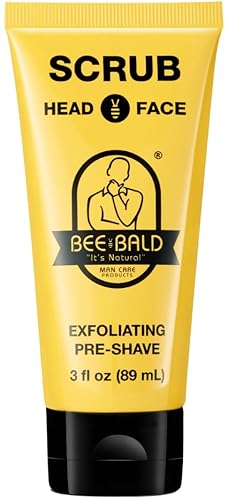 Bee Bald Scrub Exfoliating Pre-Shave, Deep Cleanser For Close Shave, 3 Fl Oz