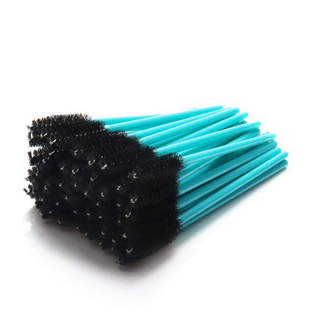 Myaokue 100Pcs Disposable Mascara Wands - Blue/Black Eyelash Extension Applicator Tool