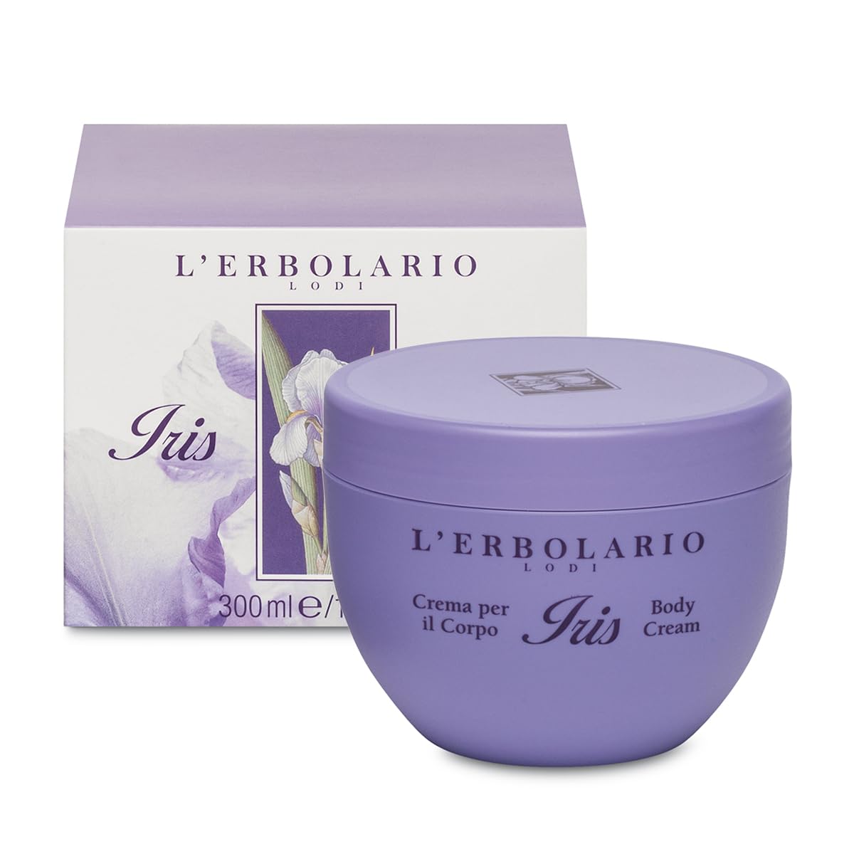 LErbolario Iris Body Cream  Moisturizer for Dry Skin  With Iris Flower  Almond Oil  and Marshmallow Extracts  Rich  Buttery H