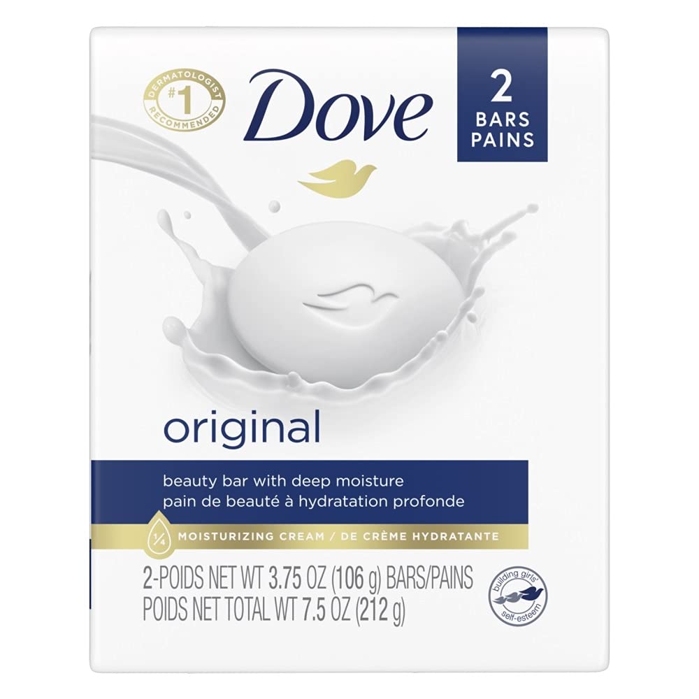 Dove Beauty Bar White, 4 Oz, 2 Count - Moisturizing Soap For Soft Skin