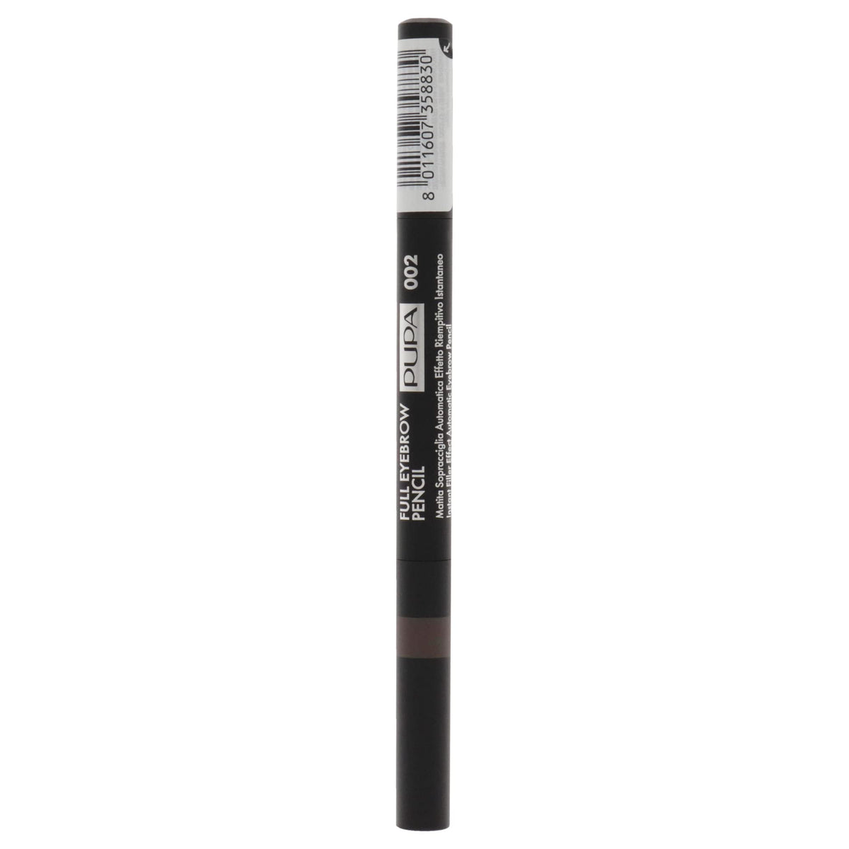 Pupa Milano Full Eyebrow Pencil 002 Brown - Waterproof Eyebrow Makeup, 0.01 oz