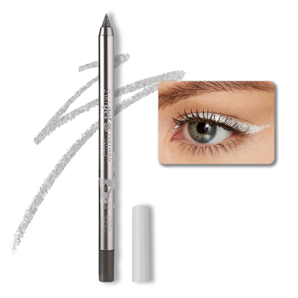 Kaely Silver Pencil Eyeliner - Waterproof, Sharpenable, Long Lasting Gel Eye Liner Pen, A-05