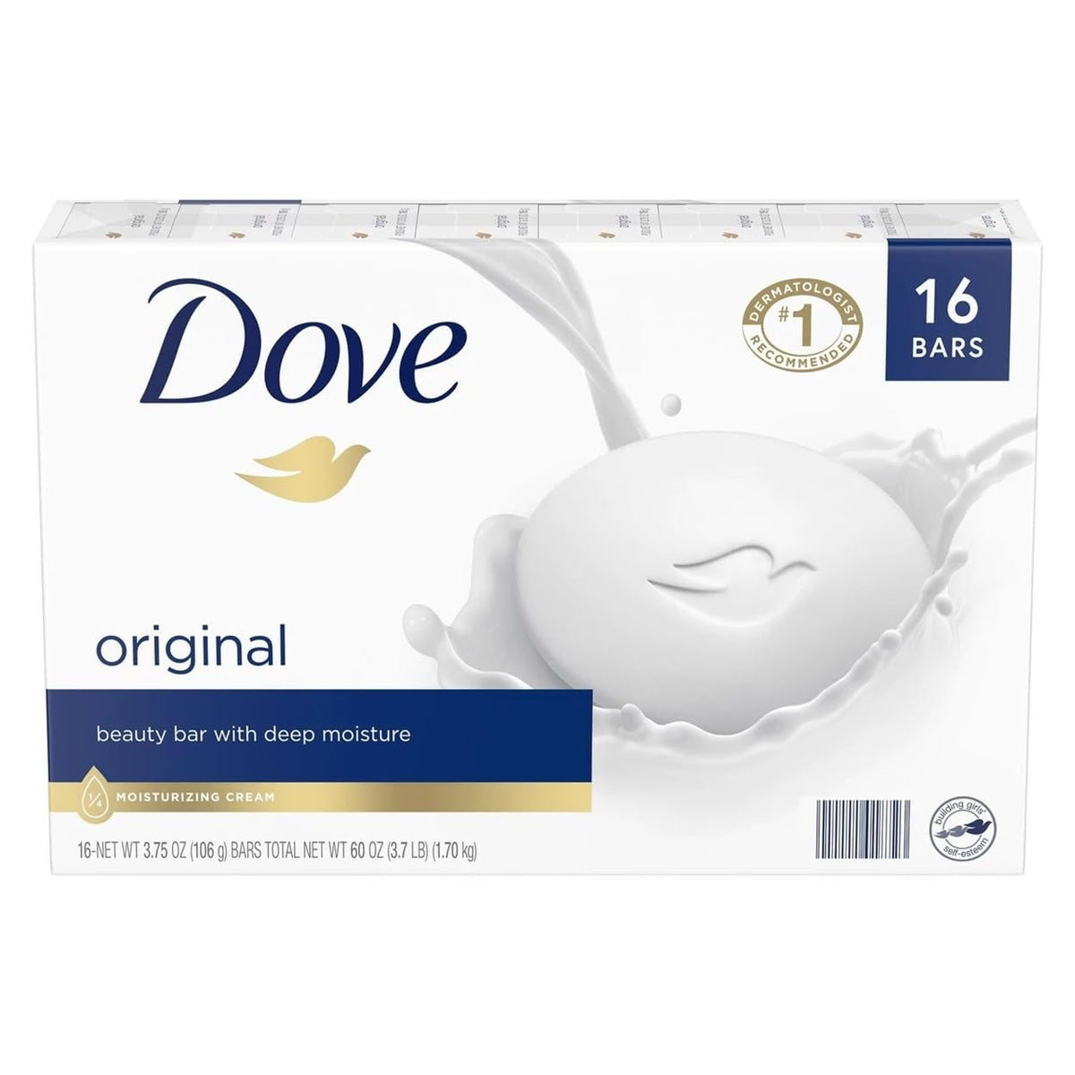 Dove Beauty Bar, White, 4Oz, 8 Bars - Moisturizing Twin Pack For Soft Skin