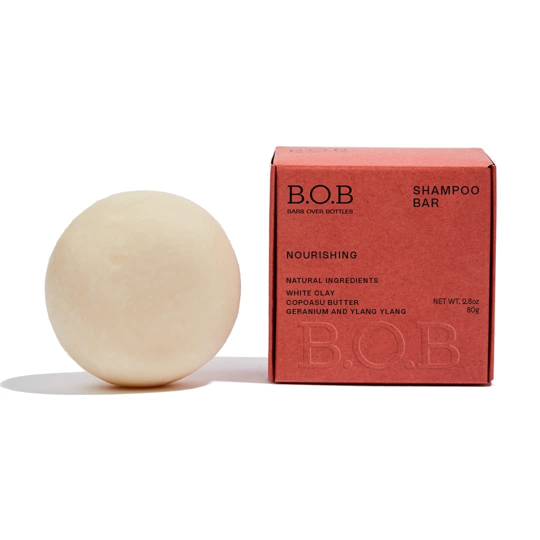 B.O.B Bars Over Bottles Nourishing Shampoo Bar - Vegan, Eco-Friendly, Waterless, 2.80 Oz