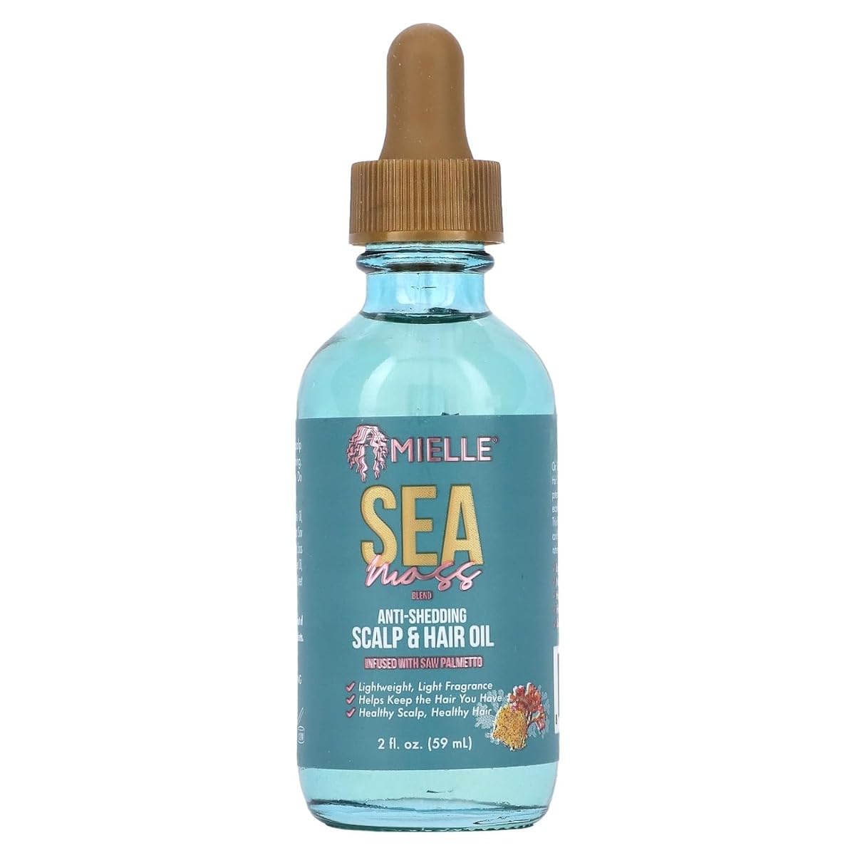 Mielle Anti-Shedding Scalp & Hair Oil With Sea Moss, 2 Fl Oz - Nourish & Strengthen Hair