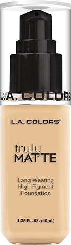 L.A. Colors Truly Matte Foundation - Porcelain, 1 Oz, Long-Lasting, Smooth Finish