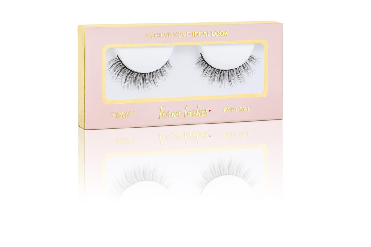 Icona Lashes False Eyelashes Pack - Vegan, Reusable, Soft Fluffy Falsies, Natural Black