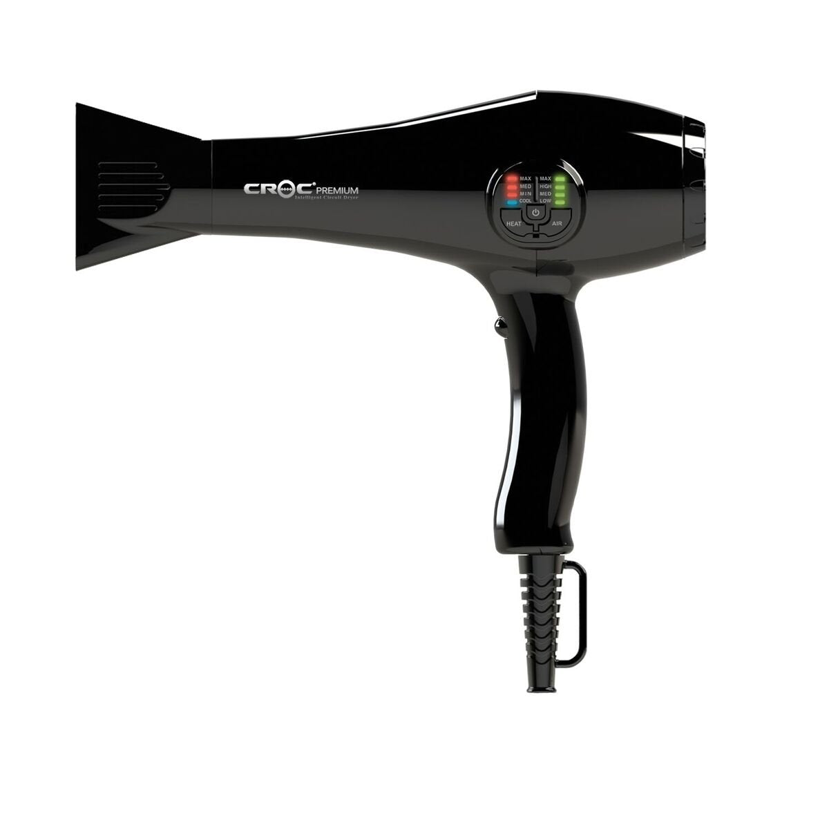 CROC Premium IC Blow Dryer - Intelligent Circuit Technology, Sleek Black Design for Effortless Styling and Fast Drying