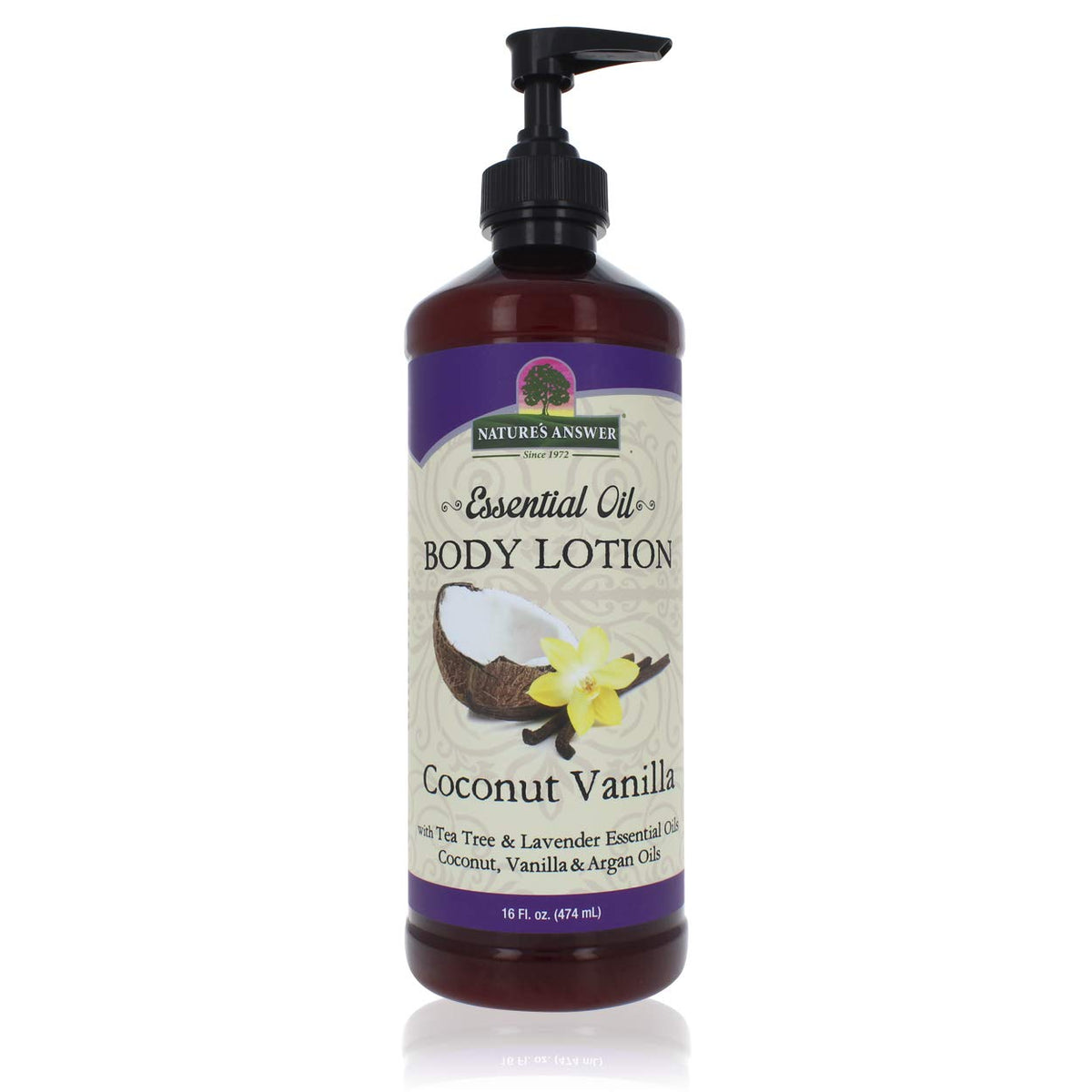 Nature'S Answer Coconut Vanilla Body Lotion, 16 Fl Oz, Vegan, Gluten Free, For Sensitive Skin